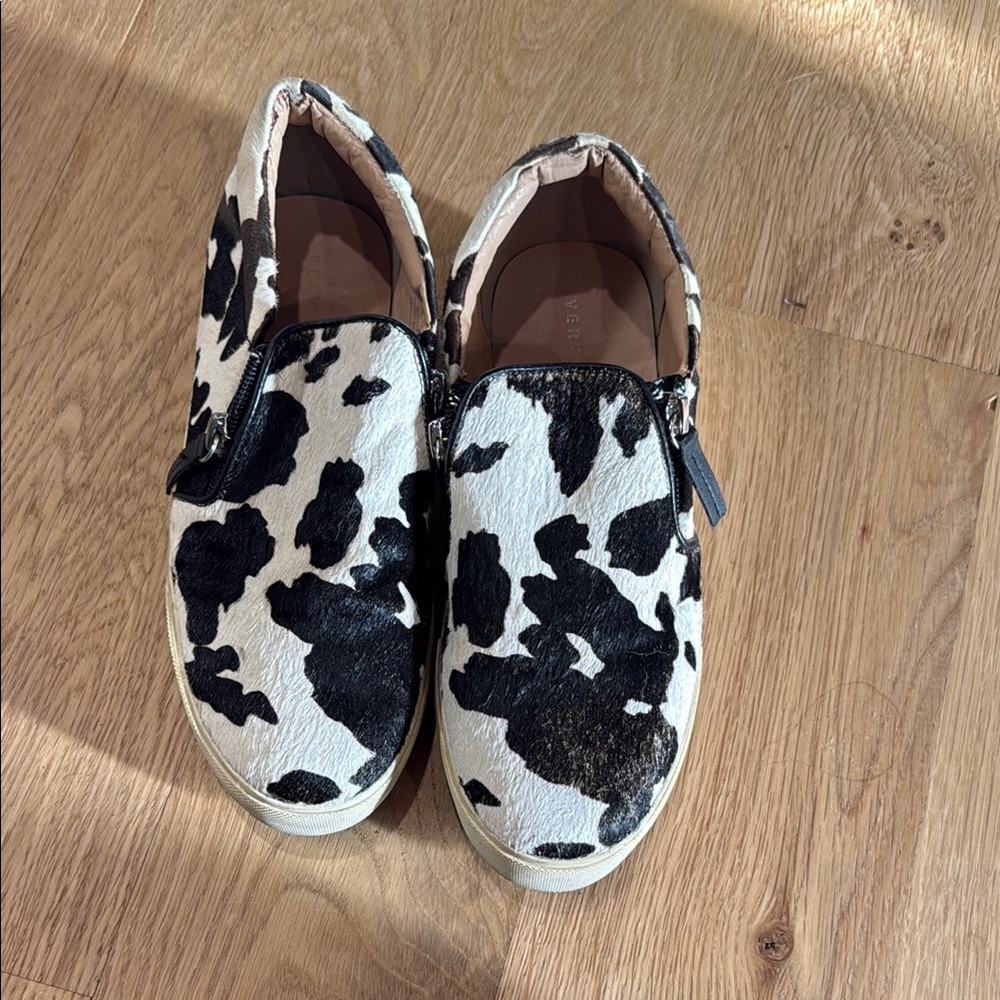 Cow Print Kids Slip-On Shoes